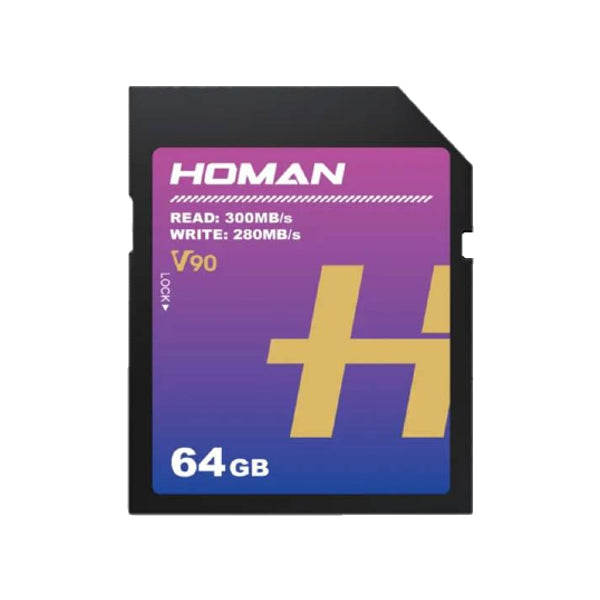 Homan Scheda SD 64GB V90 UHS-II R 300MB/s W 280MB/s Homan Scheda SD 64GB V90 UHS-II R 300MB/s W 280MB/s